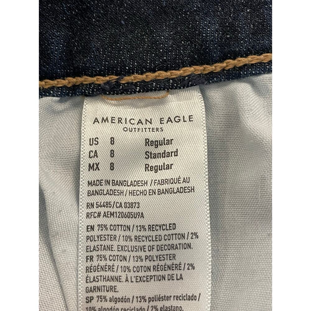 American Eagle stretch Skinnies jegging size 8 dark wash - Picture 8 of 9